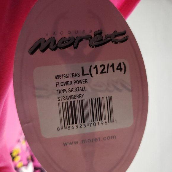Moret Flower Power Tank Skirtall Dance Leotard Strawberry Girls Size Large 12/14 - Picture 3 of 12